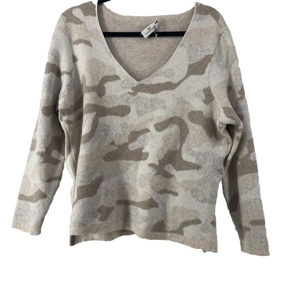Vineyard Vines V Neck Wool/Cashmere Blend Sweater in Desert Camo Cropped 2X*READ - Picture 1 of 7